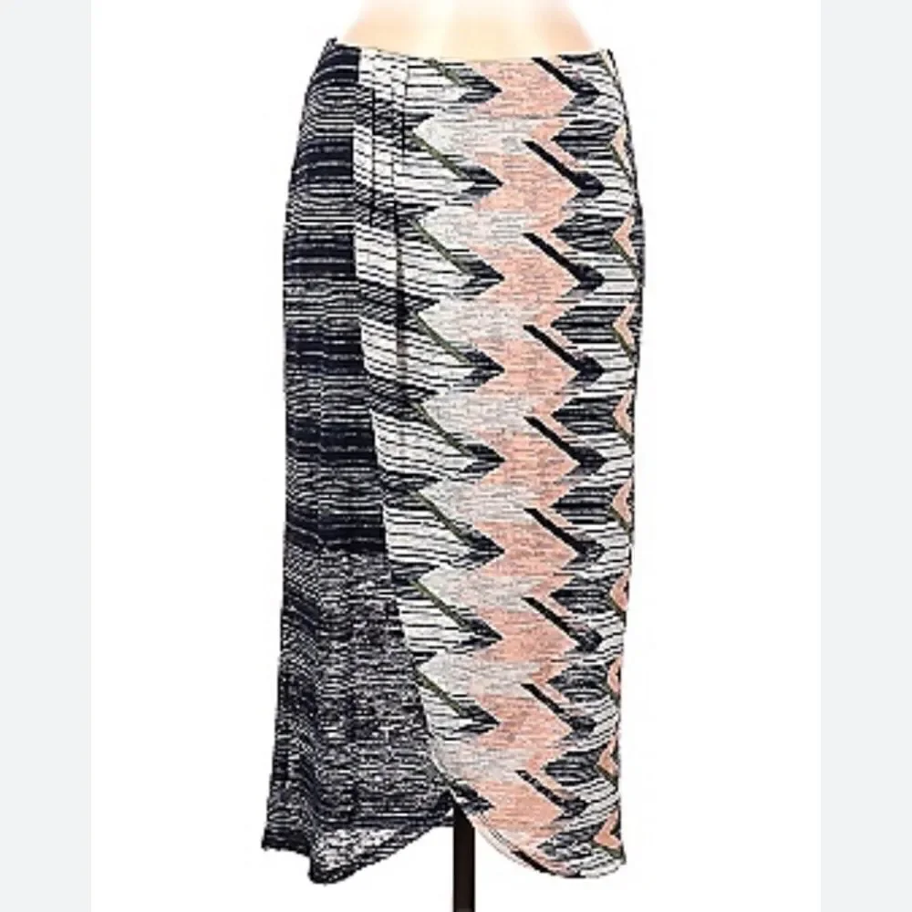 Maeve Plata chevron knit skirt